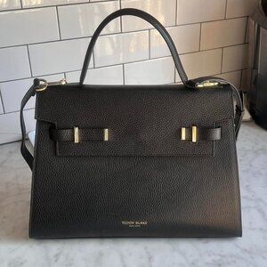 NEW Teddy Blake black leather tote bag #leatherbag -- Ava 14" - Black